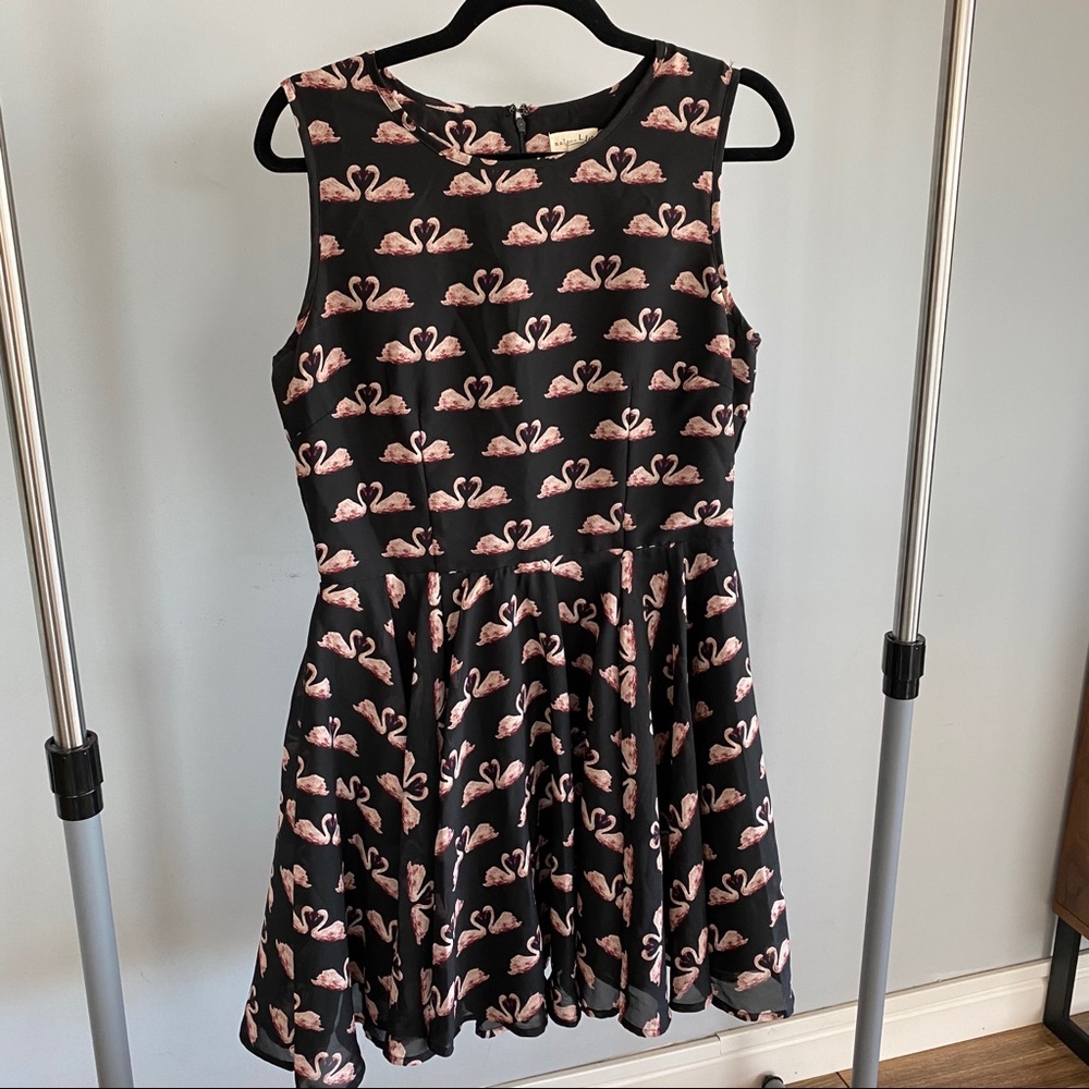 Fit & Flare dress with swans